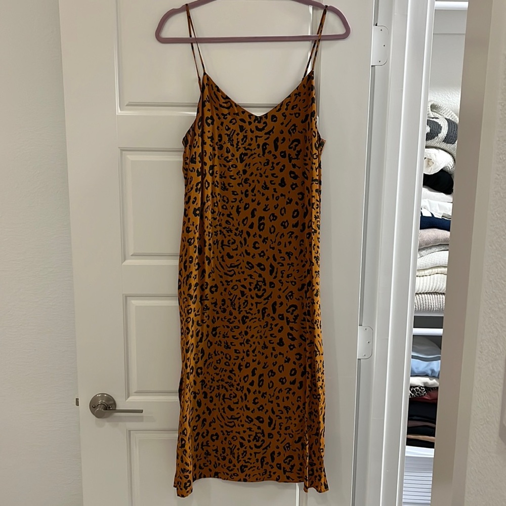 MADEWELL (Gently Worn) Cheetah Print Midi Dress